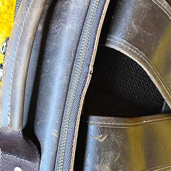 LEATHER BACKPACK - CHOCOLATE BROWN LEATHER BACKPACK - WOW! - Picture 7 of 11